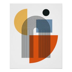 Pôster Arte de Parede Geométrica Abstrata Moderna de Mead