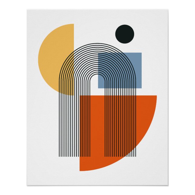 Pôster Arte de Parede Geométrica Abstrata Moderna de Mead (Frente)