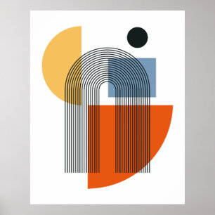Poster Arte de Parede Geométrica Abstrata Moderna de Mead