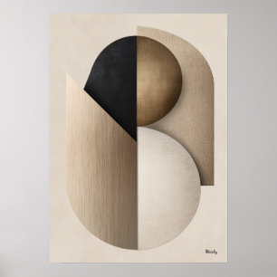 Poster Arte de Parede Geométrica Art Déco de Luxo Minim