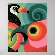 Arte de Parede Geométrica de Tucano Abstrato de Me