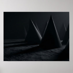 Poster Arte de Parede Geométrica Minimalista de Cones Eme