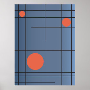 Poster Arte de Parede Geométrica Moderna Slate Drift No.