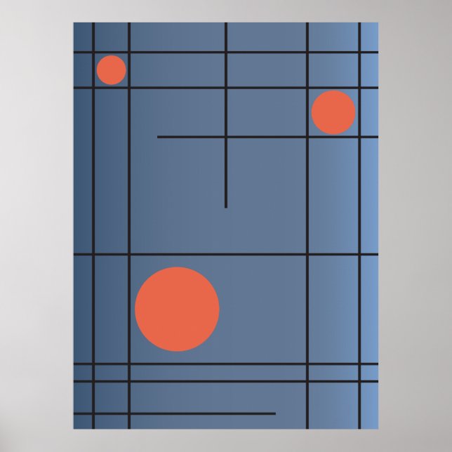Poster Arte de Parede Geométrica Moderna Slate Drift No.  (Frente)