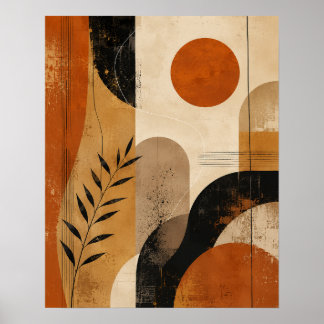 Poster Arte de Parede Geométrico Abstrato Boho Moderno – 