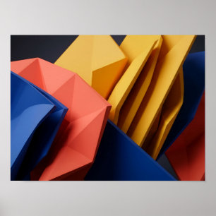 Poster Arte de Parede Geométrico Colorido Planos Intersec