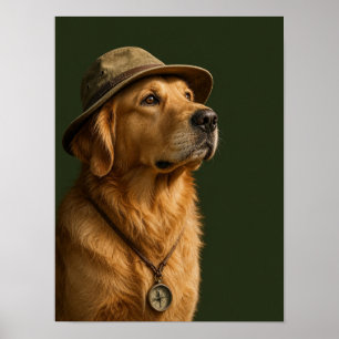 Poster Arte de Parede Golden Retriever — Explorador Pet