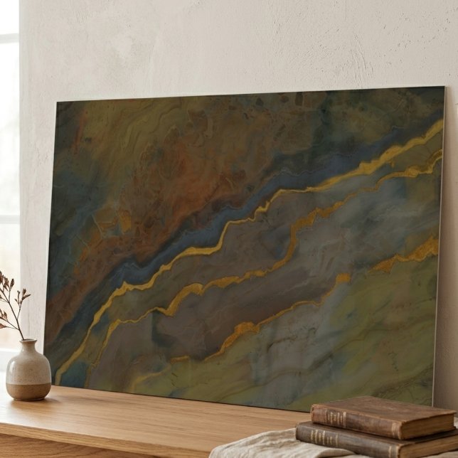 Poster Arte de Parede Horizontal Grande Geodo de Ágata Te (Horizontal 36x24" poster from Zazzle perfect for masculine office.)