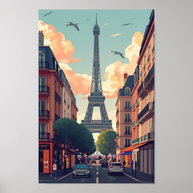 Poster Arte de Parede Impressa de Paris (Frente)