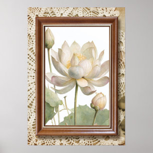 Poster "Arte de Parede Impressa Flor de Lótus Elegante"