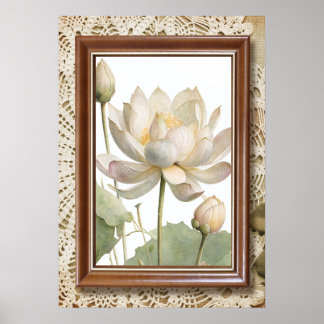 Poster "Arte de Parede Impressa Flor de Lótus Elegante"