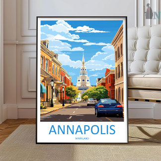 Poster Arte de Parede Impressa Viagem Annapolis Annapolis