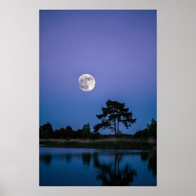 Poster Arte de parede impressionante do céu noturno lunar (Frente)