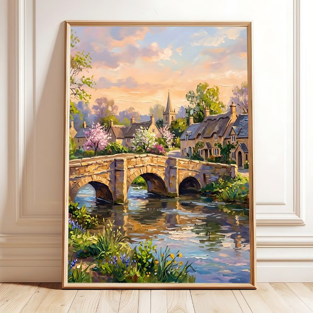 Poster Arte de Parede Impressionista da Vila da Primavera (Criador carregado)