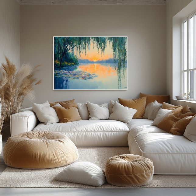 Poster Arte de Parede Impressionista do Lago Tranquilo ao (Criador carregado)