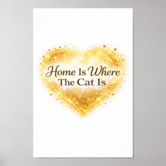 Poster Arte de Parede Imprimível Casa é Onde o Gato Está