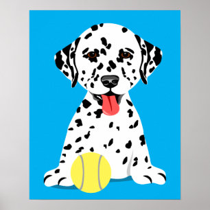 Poster Arte de Parede Infantil com Cachorrinho Dalmatas