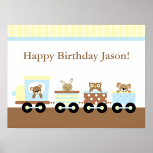 Poster Arte de Parede Infantil de Trem de Brinquedo