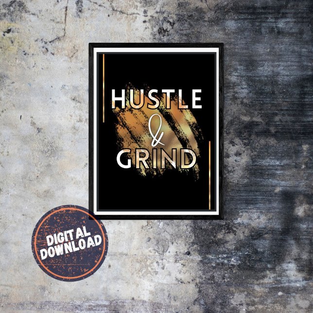 Poster Arte de Parede Inspiradora Motivacional Hustle & G (Criador carregado)