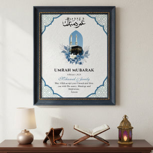 Poster Arte de Parede Islâmica Personalizada Umrah Mubara