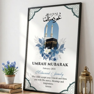 Poster Arte de Parede Islâmica Personalizada Umrah Mubara
