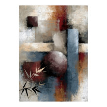 Arte de Parede Japonesa Moderna Abstrata de Bambu