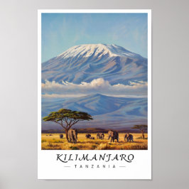 Poster Arte de Parede Kilimanjaro Tanzânia, Montanha Afri