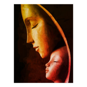 Pôster Arte de Parede Mãe e Filho