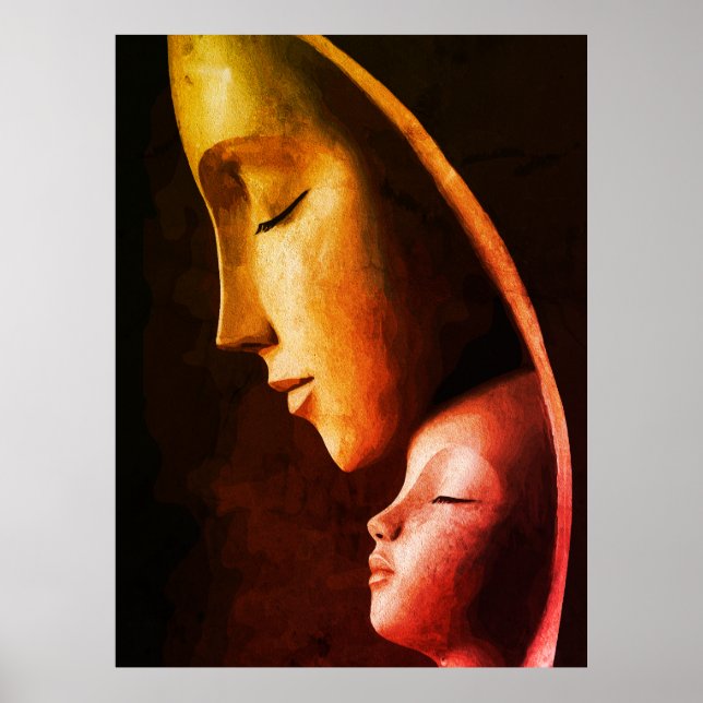 Poster Arte de Parede Mãe e Filho (Frente)