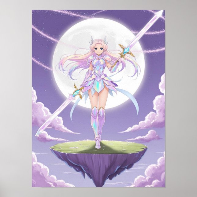 Poster Arte de Parede Mágica Lunar - Pastel Moonblade (Frente)