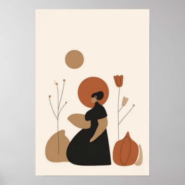 Poster Arte de Parede Maternidade Abstrata | Minimalista  (Frente)