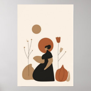 Poster Arte de Parede Maternidade Minimalista Abstracçã