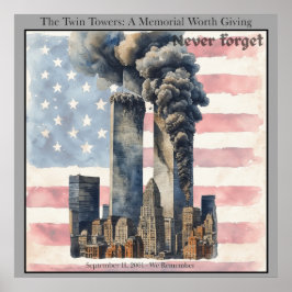 Poster Arte de Parede Memorial das Torres Gêmeas de 11 de