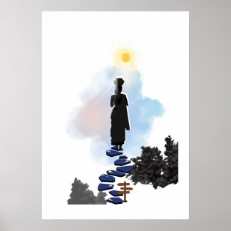 Poster Arte de Parede - Menina Solitária no Morro