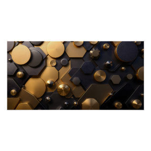 Pôster Arte de Parede Metálica Geométrica de Abstrato - D