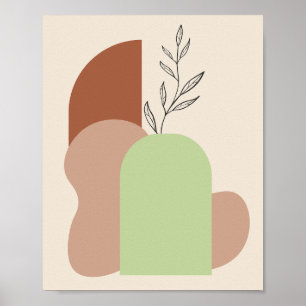 Poster Arte de Parede Minimalista Abstrata Arqueada & Bot