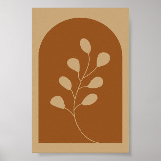 Poster Arte de Parede Minimalista de Folha Botânica em Ar