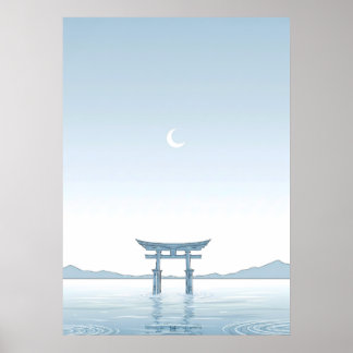Poster Arte de Parede Minimalista do Portão Torii
