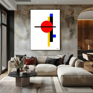 Poster Arte de Parede Minimalista Geométrica Bauhaus Mode
