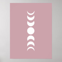 Poster Arte de Parede Minimalista Rosa / Lilás de Fases d