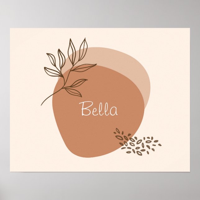 Poster Arte de parede minimalista rosa personalizada | (Frente)