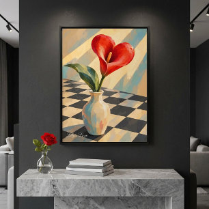 Poster Arte de parede moderna em forma de coração de líri