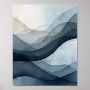 Poster Arte de parede monocromática de Abstrato com gradi