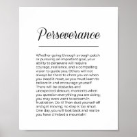 Arte de Parede Motivacional Inspirador PERSEVERANÇ