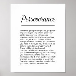 Poster Arte de Parede Motivacional Inspirador PERSEVERANÇ