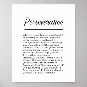 Poster Arte de Parede Motivacional Inspirador PERSEVERANÇ