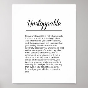 Poster Arte de Parede Motivacional Inspiradora INSTOPPÁVE