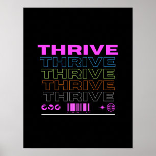Poster Arte de parede motivacional Thrive para download i