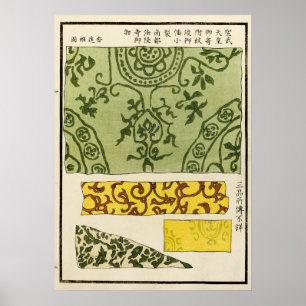Poster Arte de Parede Motivo Cerâmico Oriental de 1880