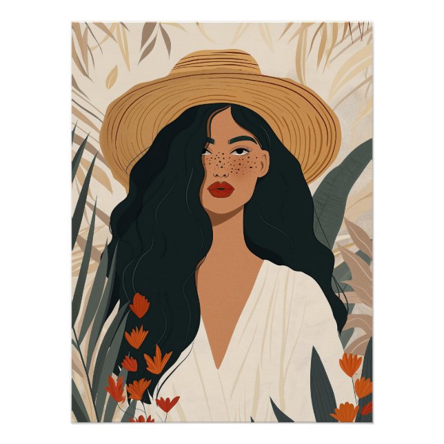 Pôster Arte de Parede Mulher Boho (Frente)